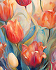plakaty Tulipany - Plakat - Olej, Boho, Abstrakcja 1