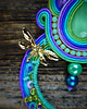 kolczyki soutache Kolorowe kolczyki sutasz z ważkami 2