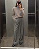 swetry damskie  Półgolf Super Kid Mohair Taupe Grey z odpinanymi poduchami 2