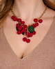 komplet biżuterii Komplet biżuterii z malinami, naszyjnik i kolczyki, biżuteria owocowa 2