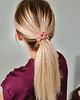 gumki do włosów Gumka jedwabna, scrunchie, frotka pink beige MINI 3