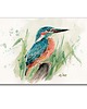 grafiki i ilustracje Akwarela ręcznie malowana "Zimorodek i kaczka" zestaw  2szt 1