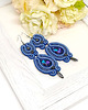 kolczyki soutache Kobaltowe kolczyki sutasz - Tulip 4