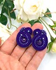 kolczyki soutache Mila kolczyki sutasz sztyfty małe fioletowe z kulkami ametystu 1