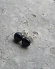 kolczyki wire wrapping Czarne kropki - sztyfty 2