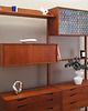 regały i półki Regał systemowy tekowy, norweski design, lata 60, Kjell Riise, Br 1