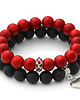 bransoletki z kamieni naturalnych Lava with heart pendant. 1