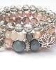 bransoletki z kamieni naturalnych Light rose and grey -set 3