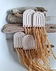 Ozdoby na ścianę Ceramika boho z rafią 4 zawieszki 6