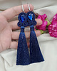kolczyki soutache Kolczyki granatowe chwosty, długie kolczyki sutasz 1