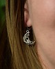 kolczyki wire wrapping Małe kolczyki księżyce kamień księżycowy wire wrapping 1