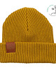 czapki i kapelusze męskie Czapka zimowa z bawełny organicznej musztardowa 2