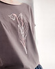t-shirt damskie Konwalia rose gold Szara czekolada Krótki Oversize 1