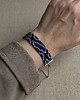 bransoletki ze szkła Granatowa srebrna bransoletka z koralików Miyuki - snake pattern 2
