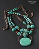 naszyjniki - inne Turkusowy naszyjnik w stylu boho unikat handmade 7