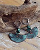 kolczyki z mosiądzu Kolczyki z patynowanej miedzi i malachitu /2/ biżuteria handmade, rękodzieło 1