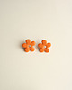 kolczyki z masy plastycznej Sztyfty kwiatki mini pomarańczowe 1