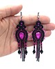kolczyki soutache Joy kolczyki sutasz czarno fuksjowe błyszczące z cyrkoniami 1