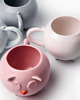 kubki Biały kubek ceramiczny kot - Duży ręcznie robiony kubek na prezent - Lamabo 2