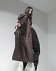 płaszcze damskie Płaszcz longline hoodie oversize praline 1