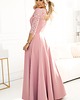 sukienki maxi damskie 309-13 AMBER elegancka suknia - pudrowy róż 3