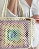torby na ramię Torba szydełkowa pastelowa Granny Square, ręcznie robiona, podszyta welurem 2