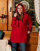 bluza z kapturem damska BLUZA EWELINA czerwona 1