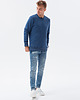 bluzy męskie Bluza męska z kieszenią zapinaną na zamek - jeansowa V6 B1349 2
