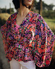bluzki kimonowe damskie Kimono Purple Flower SHORT 1