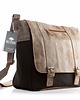 torby i nerki męskie Czarno beżowa torba vintage płótno canvas ze skórą belveder BV65 3