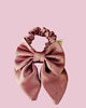 gumki do włosów Gumka jedwabna, scrunchie, frotka z kokardą brudny róż 2