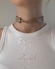 chokery CHOKER skóra naturalna beżowy naszyjnik łańcuch Glamrock 4