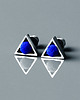 kolczyki wire wrapping Kobaltowe kolczyki trójkątne wkrętki 2