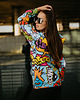 bluza z kapturem damska Damska Bluza z kapturem DR.CROW Komiks Blue 1