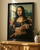 grafiki i ilustracje PLAKAT Mona Lisa z kotem portret , zabawny prezent dla kociary 2