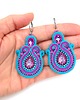 kolczyki soutache Lena niebiesko różowe małe kolczyki sutasz z kryształkami 1