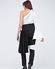 spódnice midi Black assym peated skirt 4