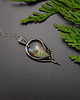 wisiory Wisiorek z kolorowym labradorytem wire wrapping 1