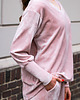 bluza bez kaptura damska Bluza welurowa,dresowa oversize pudrowy róż 1