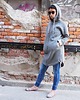 bluza z kapturem damska Długa bluza rozpinana - Pastele 1