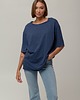 t-shirt damskie Koszulka T-Shirt z bawełny, NAVY BLUE 4