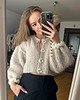 kardigany damskie Kardigan Fleur marcepan kwiaty koronki falbanki ozdobne guziki 4