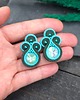 kolczyki soutache Kolczyki sutasz sztyfty turkusowo zielone klasyczne Holly 1