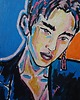 obrazy Portret ręcznie malowany boy grunge  kpop winwin 1