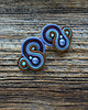 kolczyki soutache Brąz i niebieski- kolczyki sutasz 2