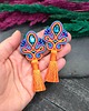 kolczyki soutache Kolczyki sutasz z chwostami kolorowe długie na wiosnę Cosima 1