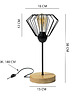 lampy stołowe Lampka Nocna Stołowa Drewniana Metalowy Klosz E27 Tokio 3