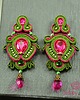 kolczyki soutache Zieleń i róż -  kolczyki sutasz 2