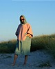 sukienki midi damskie Ponczo kąpielowe z bawełnianej frotte  GREEN SAGE 2