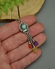 wisiory Kolorowy wisiorek wire wrapping ametyst chalcedon amazonit 2